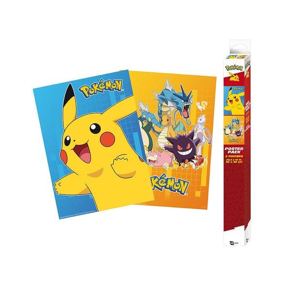 זוג פוסטרים פוקימון | Pokemon Poster Set | פוסטרים | פלאנט איקס | Planet X