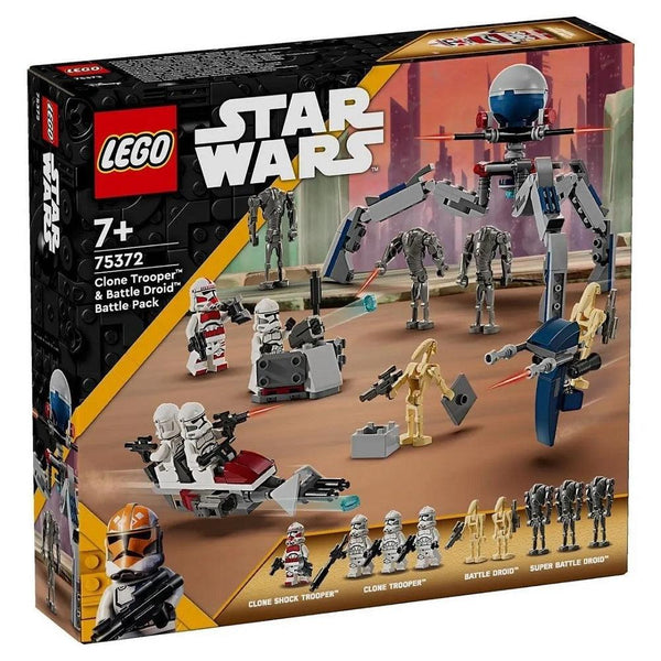 לגו 75372 ערכת קרב קלון טרופר ודרואיד לחימה מלחמת הכוכבים | LEGO 75372 Clone Trooper And Battle Droid Battle Pack | הרכבות | פלאנט איקס | Planet X