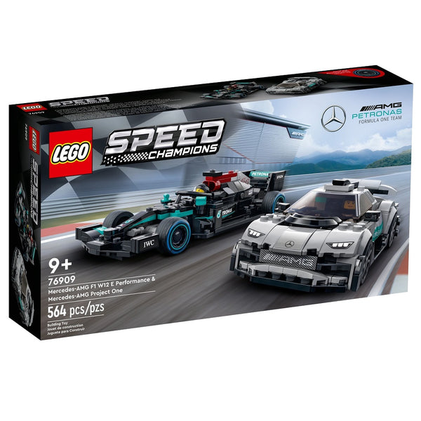 לגו 76909 מרצדס AMG פורמולה 1 W12 ומרצדס AMF פרוג'קט וואן | LEGO 76909 Mercedes-AMG F1 W12 E Performance & Mercedes-AMG Project One Speed Champions | הרכבות | פלאנט איקס | Planet X