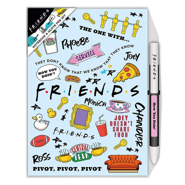 מחברת חברים כריכה קשה כולל עט פתגמים | Friends Quotes Notebook With Pen | מחברת | פלאנט איקס | Planet X