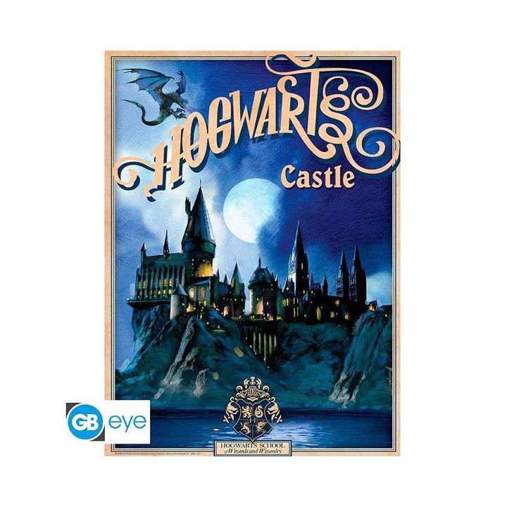 זוג פוסטרים טירת הוגוורטס וסמטת דיאגון הארי פוטר | Harry Potter Wizarding World: Hogwarts castle And Diagon Alley Poster Set | פוסטרים | פלאנט איקס | Planet X