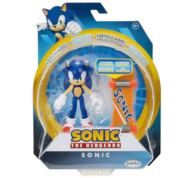 בובת סוניק הקיפוד 4 אינץ' כולל סקייטבורד | Sonic The Hedgehog With Skateboard