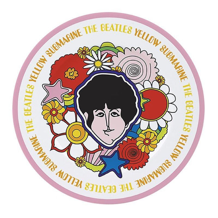 סט צלחות פרחי הצוללת הצהובה של הביטלס | The Beatles Yellow Submarine Flowers Set of 4 Plates | ספלים וכוסות | פלאנט איקס | Planet X
