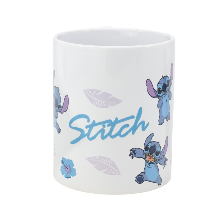 ספל סטיץ' עם עלים טרופי 325 מ"ל | Stitch Leaves Pattern Ceramic Mug | ספלים וכוסות | פלאנט איקס | Planet X