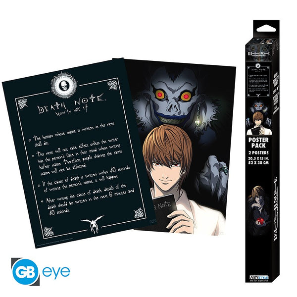 זוג פוסטרים מחברת המוות (ד'ת נוט) | Light & Death Note Poster Set