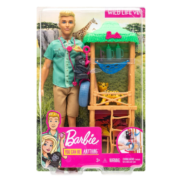 בובת ברבי קן וטרינר חיות הבר כולל אביזרים | Barbie Ken Doll Wild Life Vet With Accessories