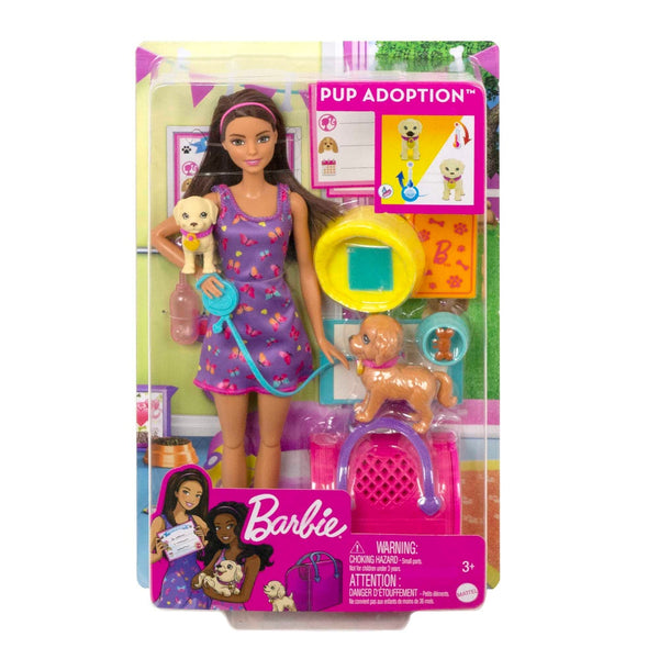 בובת ברבי אימוץ כלבים כולל אביזרים | Barbie Doll Pup Adoption Playset and Accessories