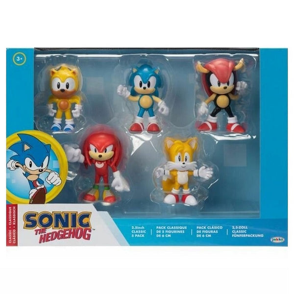 מארז 5 בובות סוניק הקיפוד 6.5 ס"מ | Classic 2.5 Inch Sonic The Hedgehog Figures