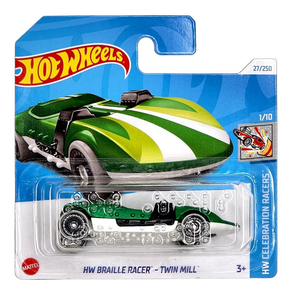 מכונית הוט ווילס ברייל רייסר טווין מיל | Hot Wheels Braille Racer Twin Mill (2nd Color)