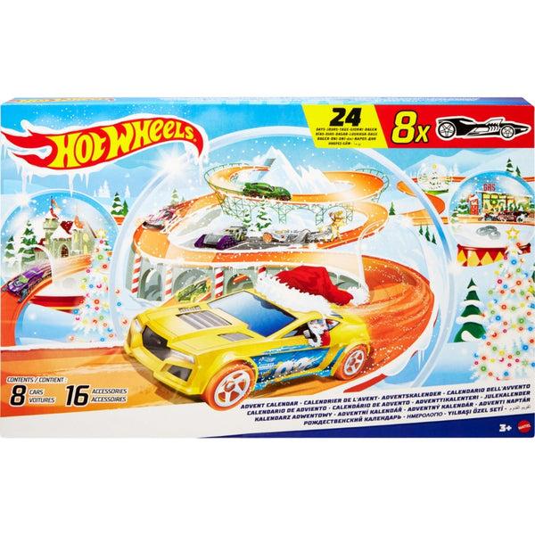 לוח שנה הוט ווילס 2024 כולל 8 רכבים ואביזרים | Hot Wheels 2024 Holiday Advent Calendar