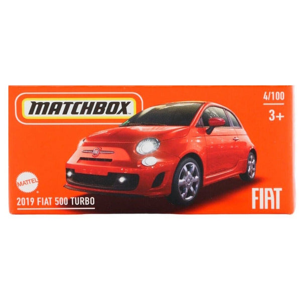 מכונית מאצ'בוקס פיאט 500 טורבו 2019 | Matchbox 2019 Fiat 500 Turbo Power Grabs