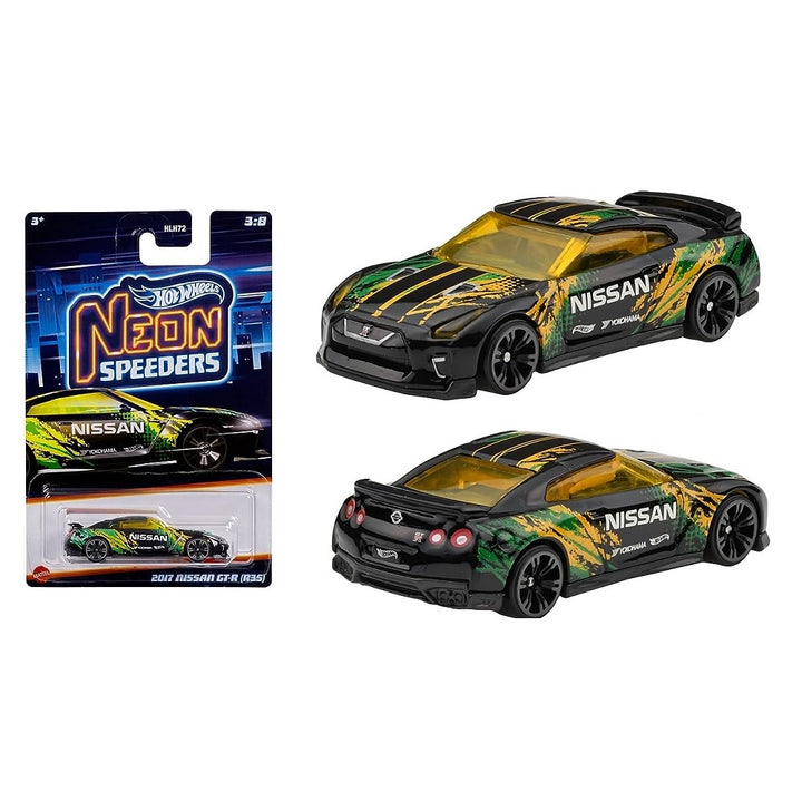 הוט ווילס ניסאן GT-R (R35) ניאון ספידרס | Hot Wheels 2017 Nissan GT-R (R35) Neon Speeders | רכבים | פלאנט איקס | Planet X