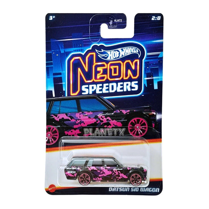 הוט ווילס דאטסון 510 וואגון ניאון ספידרס | Hot Wheels Datsun 510 Wagon Neon Speeders | רכבים | פלאנט איקס | Planet X