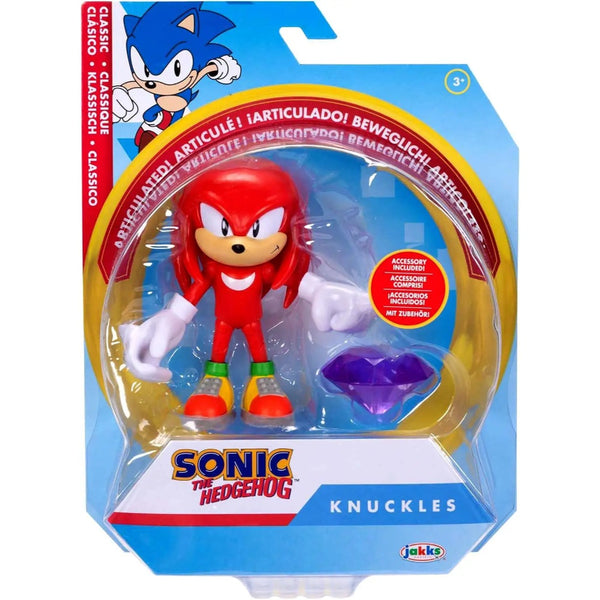 בובת נאקלס 4 אינץ' כולל כאוס אמרלד | Knuckles Chaos Emerald Sonic The Hedgehog