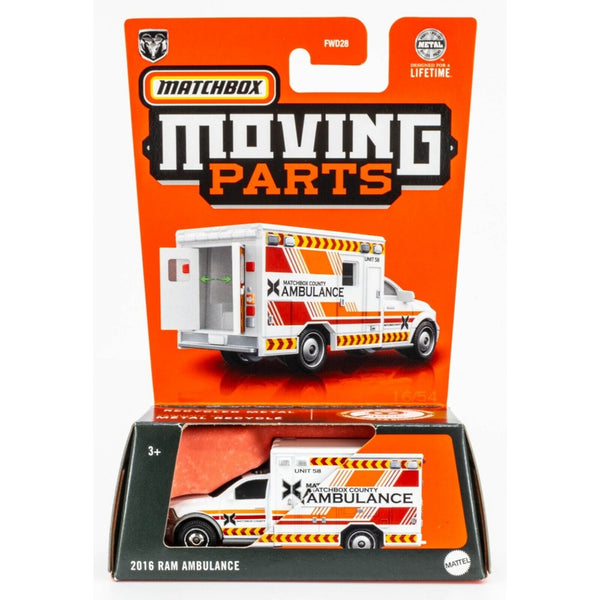 מאצ'בוקס אמבולנס דודג' ראם 2016 חלקים זזים | Matchbox Moving Parts 2016 Ram Ambulance