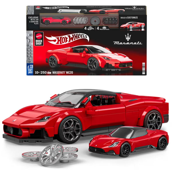 Mattel Brick Shop Hot Wheels Maserati Mc20 Building Toy Kit