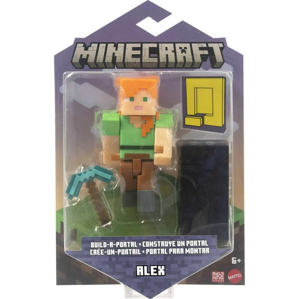 דמות מיינקראפט אלכס כולל אביזר פורטל | Minecraft Alex Build-a-portal Figure