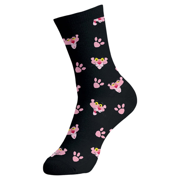 גרביים שחורות מעוצבות הפנתר הורוד | Pink Panther Black Socks