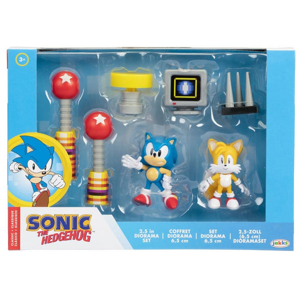 סט דיורמה סוניק וזנבות כולל אביזרים | Sonic The Hedgehog 30th Anniversary Diorama Set