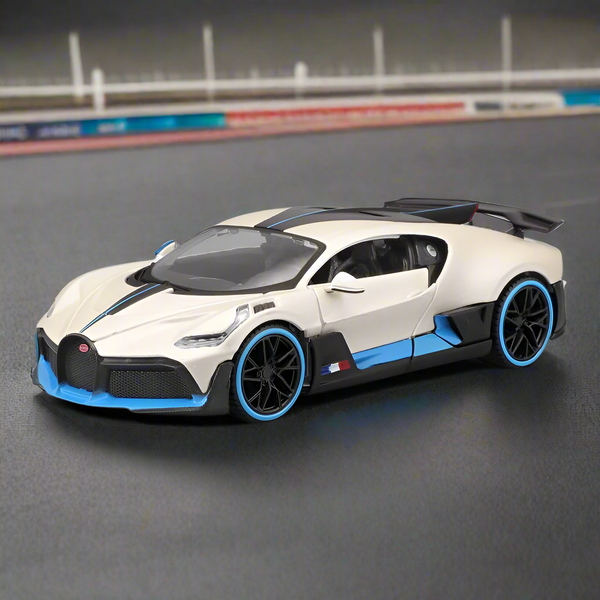 דגם מכונית בוגאטי דיבו 1:24 לבנה | White Bugatti Divo 1:24 Maisto Special Edition