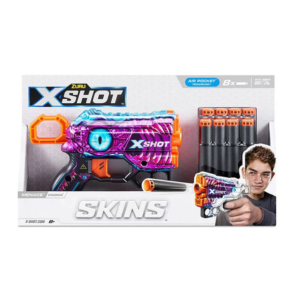 רובה אקס שוט סקינס אניגמה כולל 8 חיצי ספוג | X-Shot Skins Menace Blaster With 8 Darts