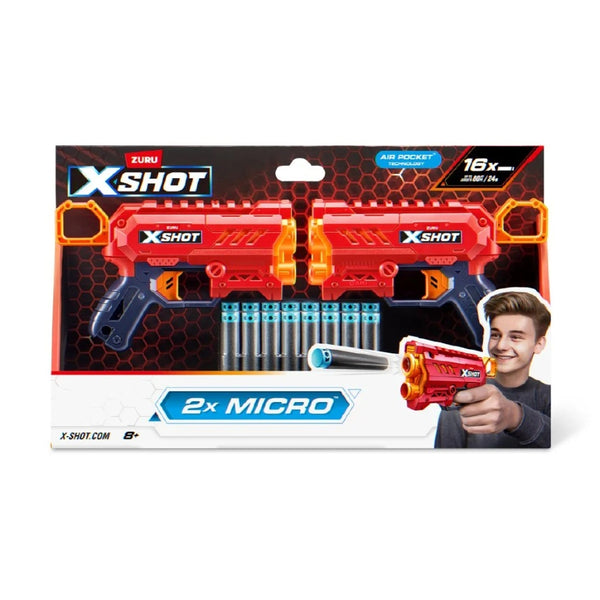 מארז 2 רובי אקס שוט כולל 16 חיצי ספוג  | Dual Pack Excel Micro 2.0 Blaster & 16 Darts