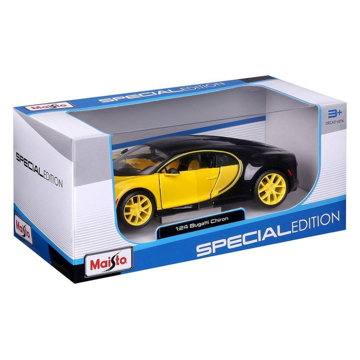 בוגאטי שירון צהוב\שחור 1:24 מהדורה מיוחדת | Bugatti Chiron Black And Yellow Maisto Special Edition 1:24 | רכבים | פלאנט איקס | Planet X