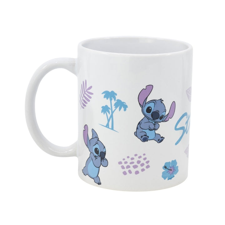 ספל סטיץ' עם עלים טרופי 325 מ"ל | Stitch Leaves Pattern Ceramic Mug | ספלים וכוסות | פלאנט איקס | Planet X