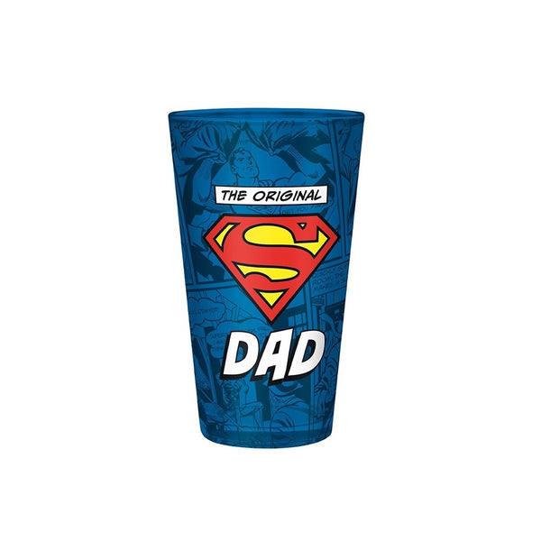 כוס זכוכית סופר אבא סופרמן 400 מ"ל | Superman The Original Super Dad Glass | ספלים וכוסות | פלאנט איקס | Planet X