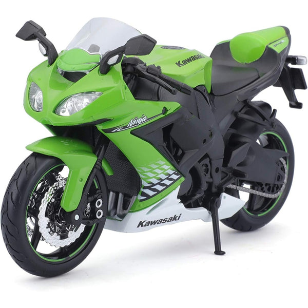 דגם אופנוע קוואסאקי נינג'ה ZX R10 1:12 | Kawasaki Ninja ZX R10 1:12 Maisto Motorcycle Diecast Model