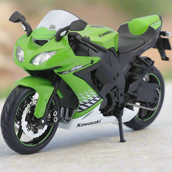 דגם אופנוע קוואסאקי נינג'ה ZX R10 1:12 | Kawasaki Ninja ZX R10 1:12 Maisto Motorcycle Diecast Model