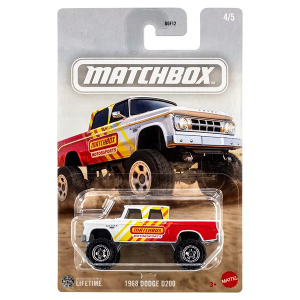 מכונית מא'צבוקס דודג' D200 1968 | Matchbox 1968 Dodge D200 American Trucks Series