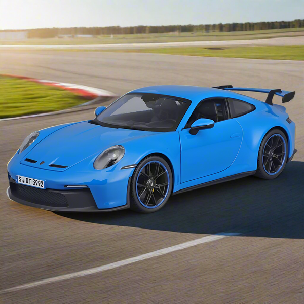 דגם מכונית פורשה 911 GT3 קופה 2022 1:18 | Porsche 911 GT3 2022 Blue 1:18 Maisto