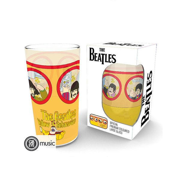 כוס זכוכית החיפושיות הצוללת הצהובה 400 מ"ל | The Beatles Yellow Submarine Glass | ספלים וכוסות | פלאנט איקס | Planet X
