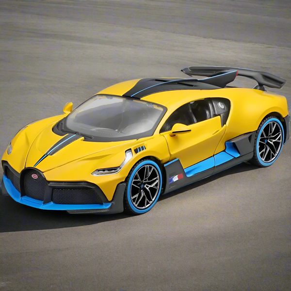 דגם מכונית בוגאטי דיבו 1:24 צהובה | Yellow Bugatti Divo 1:24 Maisto Special Edition