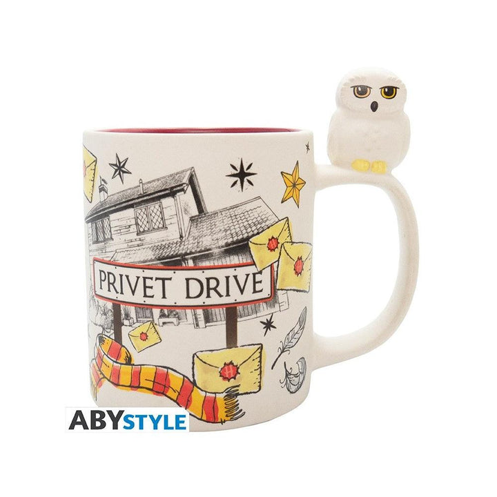 ספל הדוויג ידית תלת מימד 460 מ"ל | Harry Potter Hedwig And Privet Drive 3D Handle Mug | ספלים וכוסות | פלאנט איקס | Planet X