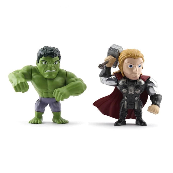 מארז בובות זוגי ת'ור והענק הירוק מתכת 10 ס"מ | Hulk And Thor Figures Jada Metal Die Cast | דמויות וגיבורים | פלאנט איקס | Planet X