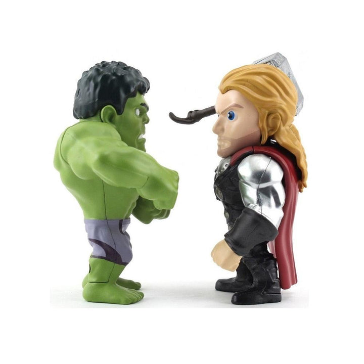 מארז בובות זוגי ת'ור והענק הירוק מתכת 10 ס"מ | Hulk And Thor Figures Jada Metal Die Cast | דמויות וגיבורים | פלאנט איקס | Planet X