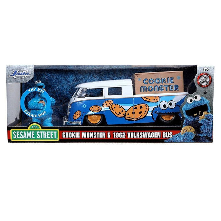 אוטובוס פולקסווגן 1962 ודמות עוגיפלצת | Cookie Monster And 1962 Volkswagen Bus 1:24 | רכבים | פלאנט איקס | Planet X