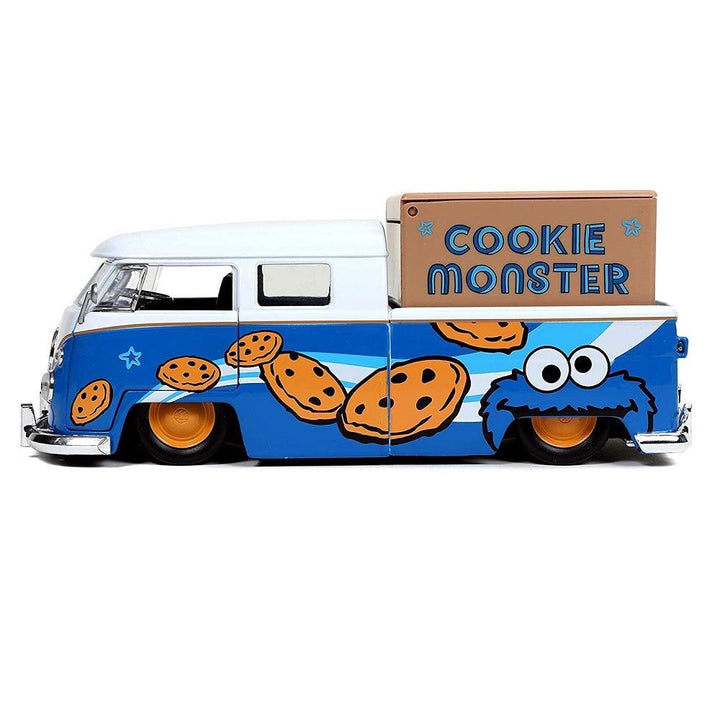 אוטובוס פולקסווגן 1962 ודמות עוגיפלצת | Cookie Monster And 1962 Volkswagen Bus 1:24 | רכבים | פלאנט איקס | Planet X