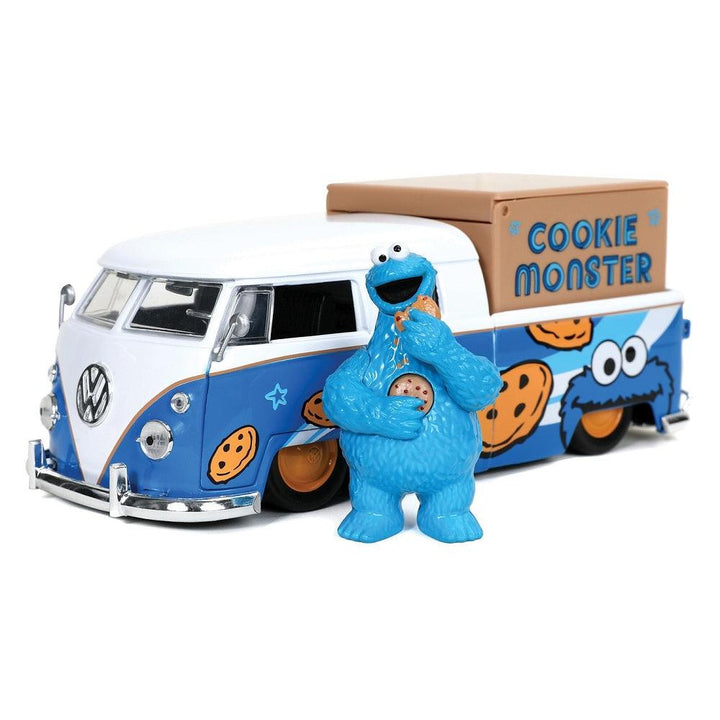 אוטובוס פולקסווגן 1962 ודמות עוגיפלצת | Cookie Monster And 1962 Volkswagen Bus 1:24 | רכבים | פלאנט איקס | Planet X