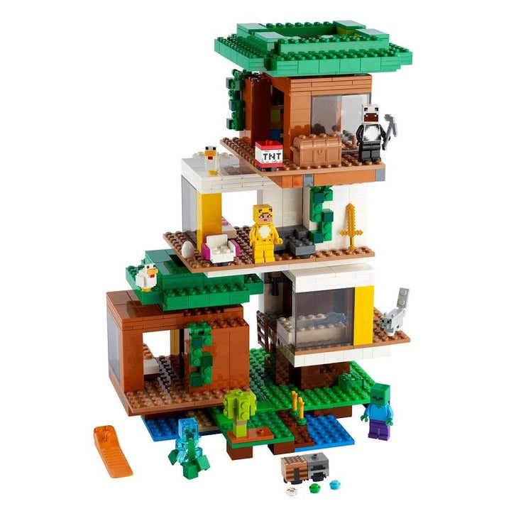 לגו 21174 בית העץ המודרני מיינקראפט | LEGO 21174 The Modern Treehouse Minecraft | הרכבות | פלאנט איקס | Planet X