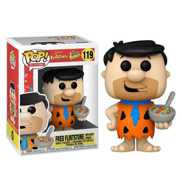 בובת פופ פרד פלינסטון משפחת קדמוני | Funko Pop Fred Flinstone With Fruity Pebbles 119 | בובת פופ | פלאנט איקס | Planet X