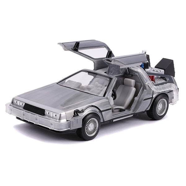 דלוריאן (מכונת הזמן) בחזרה לעתיד 2 | Back to The Future 2 Delorean Time Machine with Lights 1:24 | רכבים | פלאנט איקס | Planet X