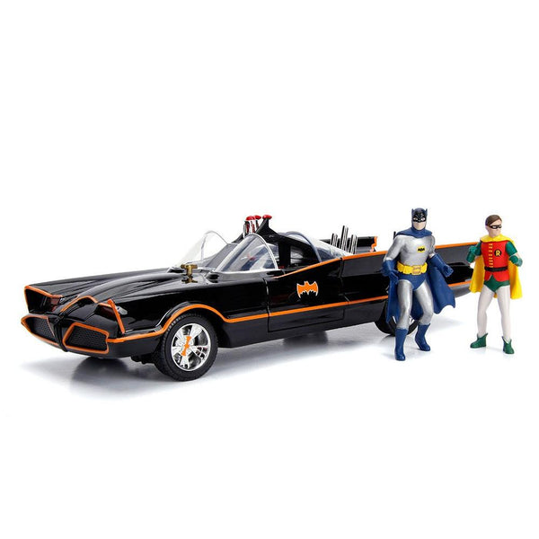 באטמוביל 1966 כולל דמויות באטמן ורובין | Batmobile 1966 Classic TV Series 1:18 | רכבים | פלאנט איקס | Planet X