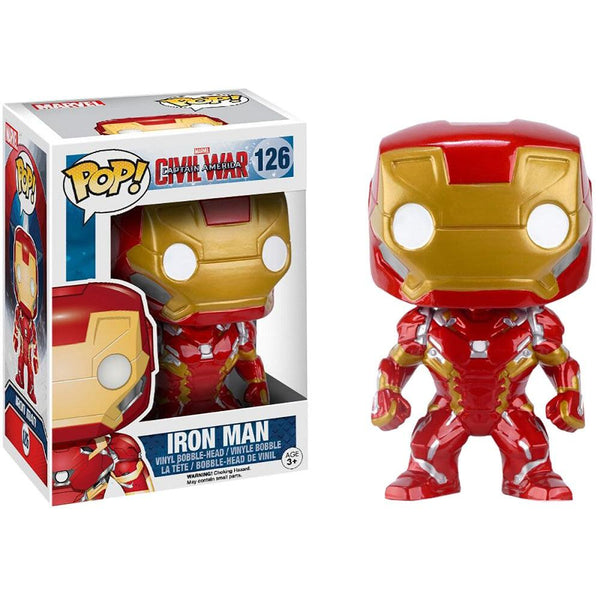 בובת פופ איירון מן מלחמת האזרחים | Funko Pop Iron Man Captain America Civil War 126 | בובת פופ | פלאנט איקס | Planet X