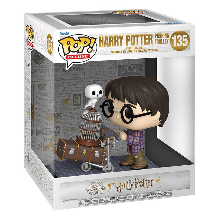 בובת פופ דלוקס הארי פוטר דוחף עגלת טרולי | Funko Pop! Deluxe Harry Potter Pushing Trolly 135 | בובת פופ | פלאנט איקס | Planet X