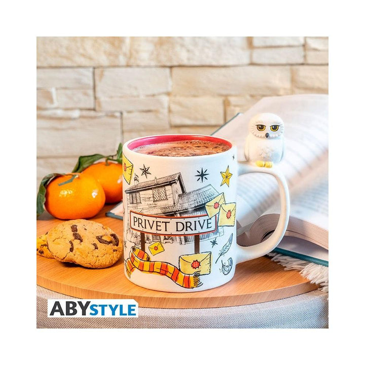 ספל הדוויג ידית תלת מימד 460 מ"ל | Harry Potter Hedwig And Privet Drive 3D Handle Mug | ספלים וכוסות | פלאנט איקס | Planet X