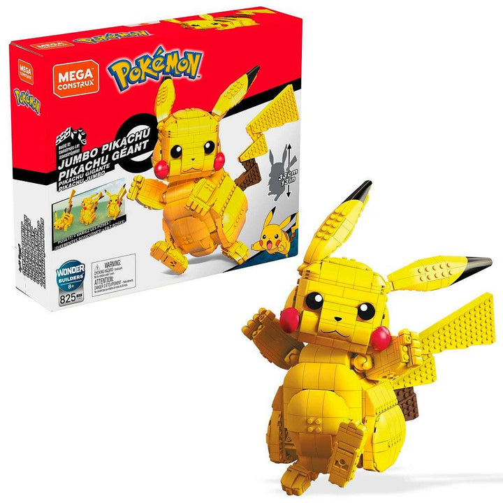 ערכת הרכבה ותצוגה פיקאצ'ו ענק | Jumbo Pikachu Pokemon Mega Construx | הרכבות | פלאנט איקס | Planet X