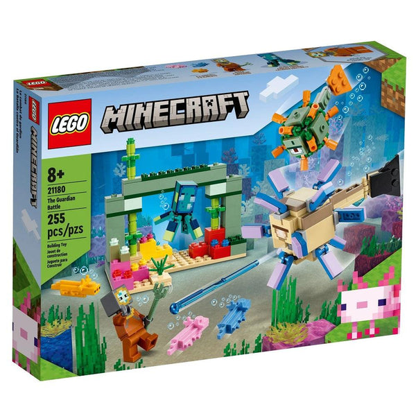 לגו 21180 קרב השומר מיינקראפט | LEGO 21180 The Guardian Battle Minecraft | הרכבות | פלאנט איקס | Planet X